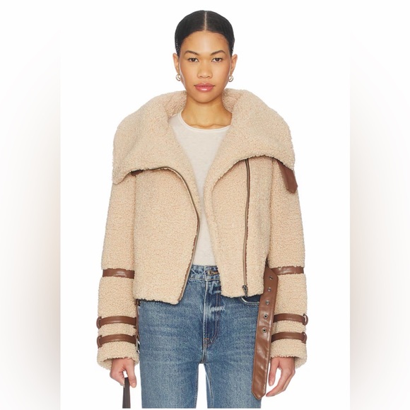 Tularosa Jackets & Blazers - Tularosa Bailey Moto Jacket in Tan